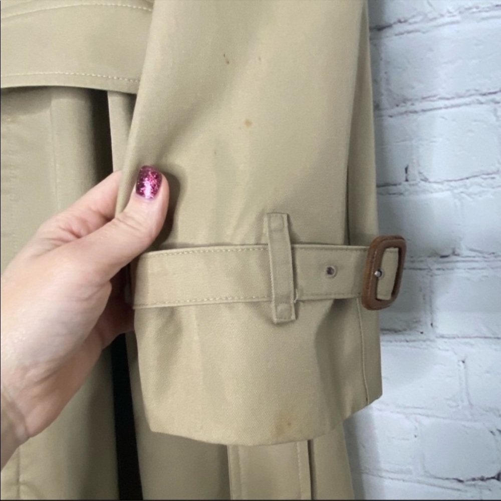 💯 Burberry Vintage Classic Tan Trench Coat Size 12 - Picture 12 of 16